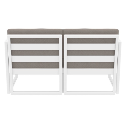 Mykonos Patio Loveseat White with Acrylic Fabric Cushions