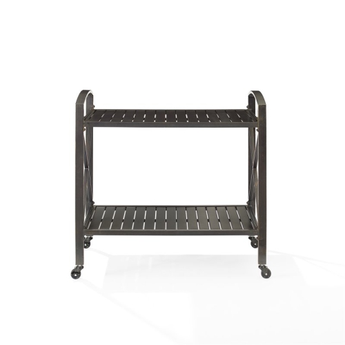 Crosley Furniture Kaplan Metal Outdoor Bar Cart in Oil Rubbed Bronze