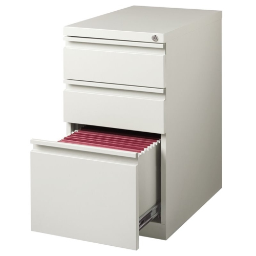 Scranton & Co 3 Drawer File Cabinet in Light Gray