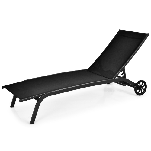 TOPBUY  Patiojoy Outdoor Chaise Lounge Chair Patio Lounge Recliner With 6-Position Adjustable Backrest