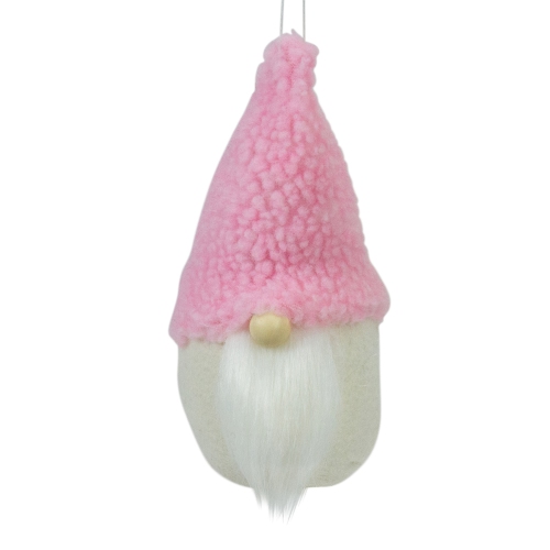 Plush Gnome Christmas Ornament - 7" - Pink