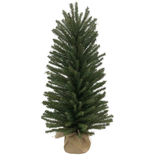 24" Traditional Scottsdale Mini Pine Artificial Christmas Tree with Burlap, Unlit