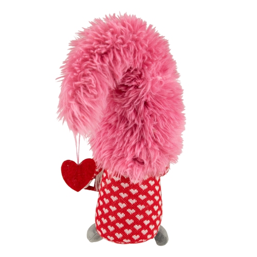 18" Fluffy Pink Faux Fur 'Love' Valentine's Day Gnome