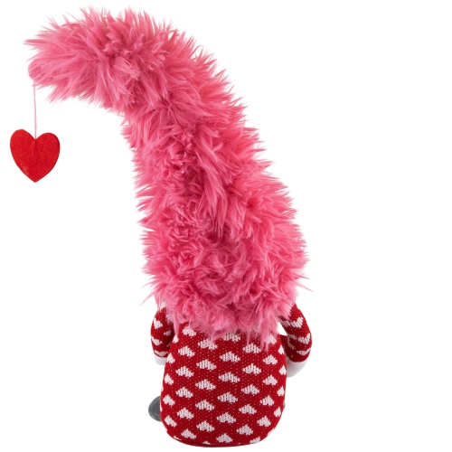 18" Fluffy Pink Faux Fur 'Love' Valentine's Day Gnome