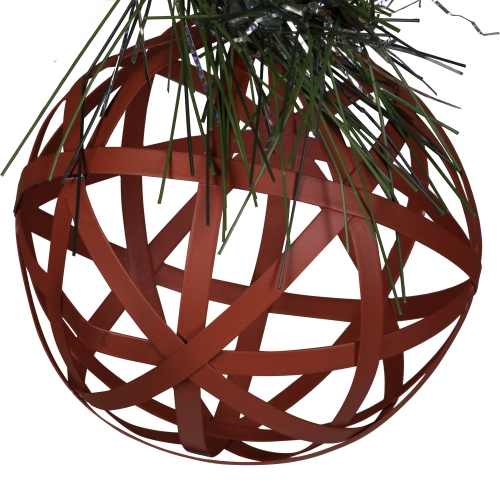 5" Red Rattan Style Christmas Ball Ornament