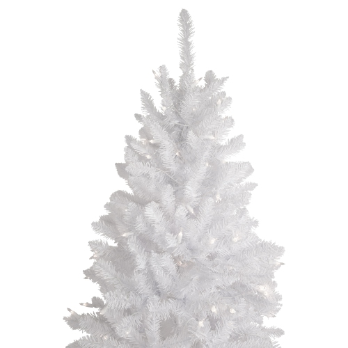 7.5' Pre-Lit Rapids White Pine Pencil Artificial Christmas Tree, Clear Lights