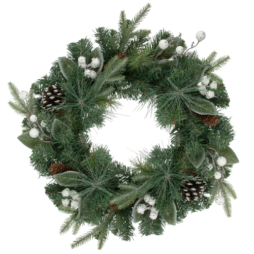 Real Touch™ Frosted Mixed Pine Artificial Christmas Wreath - 24" - Unlit