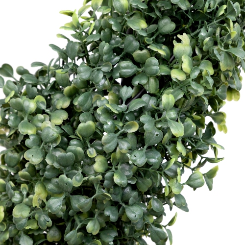 Two-Toned Boxwood Spiral Artificial Topiary Tree in Round Pot - 3'