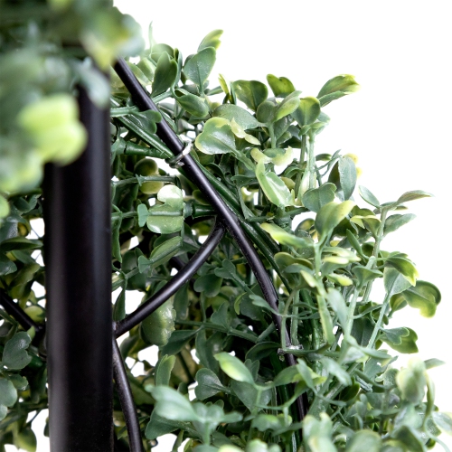 Two-Toned Boxwood Spiral Artificial Topiary Tree in Round Pot - 3'