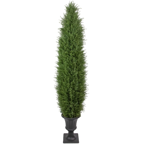 Real Touch™ Artificial Cedar Pine Arborvitae Tree in Urn Style Pot, Unlit - 5'