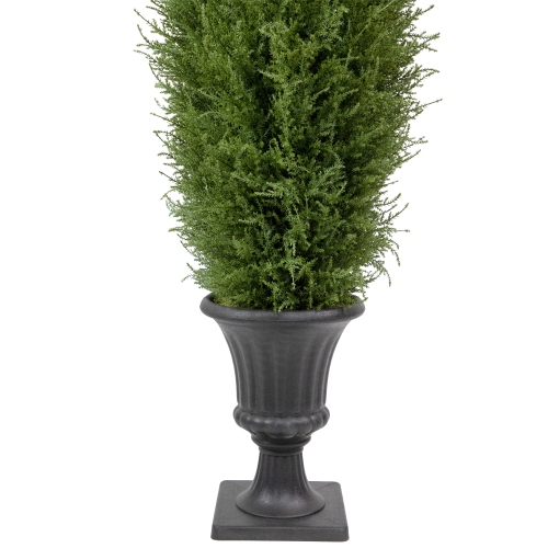 Real Touch™ Artificial Cedar Pine Arborvitae Tree in Urn Style Pot, Unlit - 5'