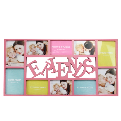 NORTHLIGHT  Rectangular “Friends" Wall Collage Photo Frame - 28.75" - In Pink