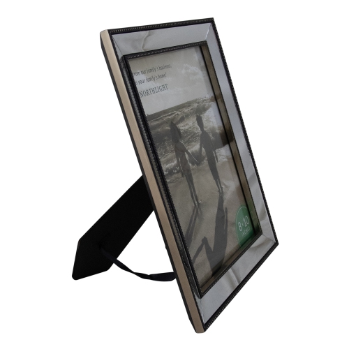 Mirrored Rectangular Picture Frame for 8" x 10" Photo - 12" - Black and Silver