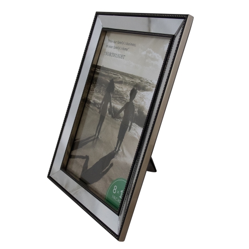 Mirrored Rectangular Picture Frame for 8" x 10" Photo - 12" - Black and Silver