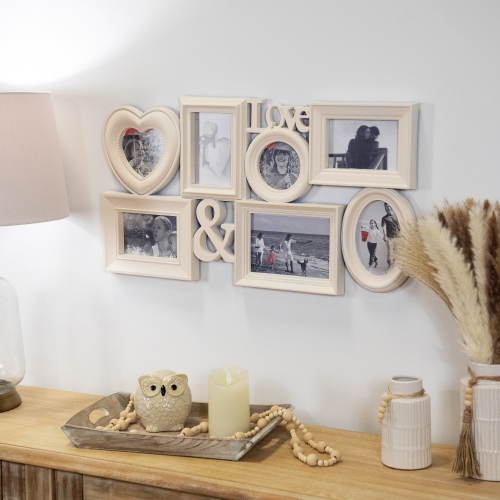Multi-Sized "Love" Collage Picture Wall Frame - 26.5" - White