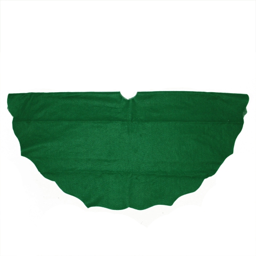 NORTHLIGHT  38" Pine Scalloped Edge Round Christmas Tree Skirt In Green