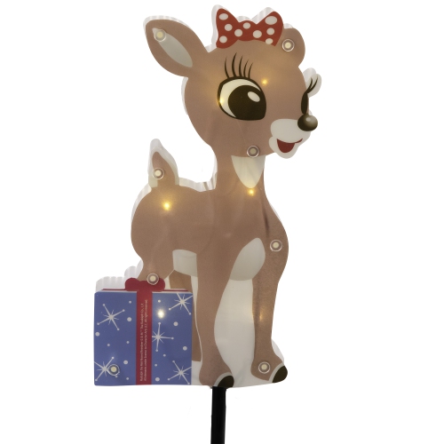Set of 4 Lighted Rudolph and Friends Christmas Pathway Markers - Clear Lights