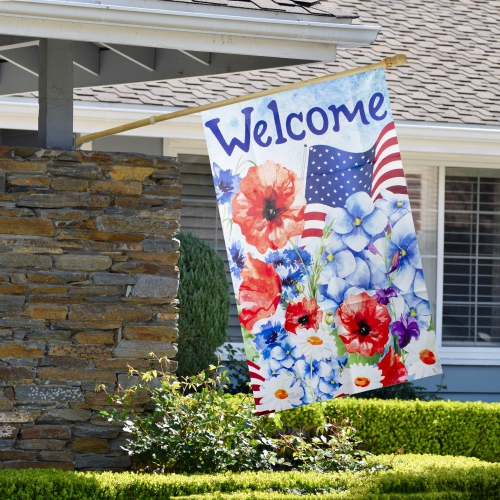 5' Wooden Flagpole with Anti-Furling Ring and Bracket Kit