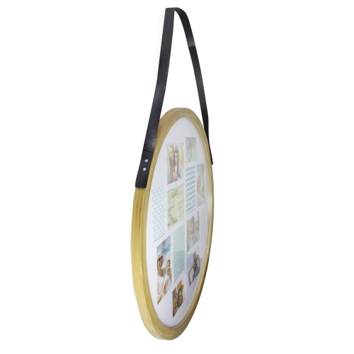 Collage mural en bois rond avec 12 fentes pour photos de 4 x 6 po et 5 x 7 po