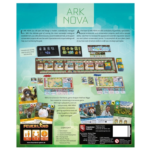 Capstone Games Ark Nova 1-4 players, ages 14+, 90-150 minutes