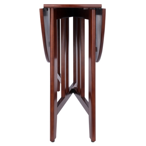 Alamo 5-Pc Round Drop Leaf Table with Ladder-back Chairs, Walnut