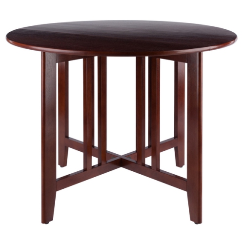 Alamo 5-Pc Round Drop Leaf Table with Ladder-back Chairs, Walnut