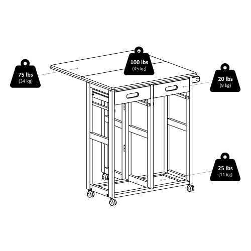 Suzanne 3-Pc Space Saver with Tuck-away Stools, Teak