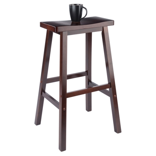Parkland 3-Pc High Table with Saddle Seat Bar Stools, Walnut
