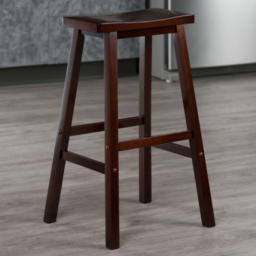 Inglewood 3-Pc High Dining Table with Saddle Seat Bar Stools, Walnut