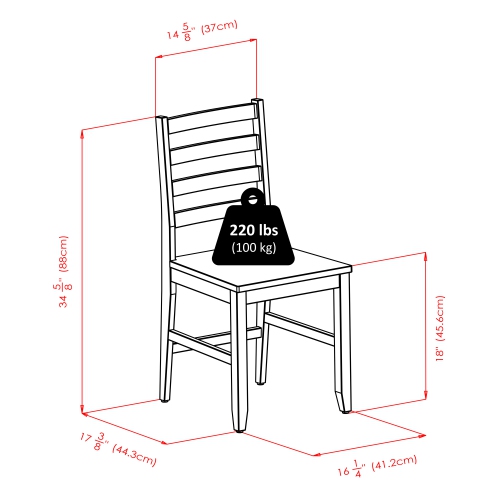 Taylor 3-Pc Drop Leaf Table with Ladder-back Chairs, Walnut