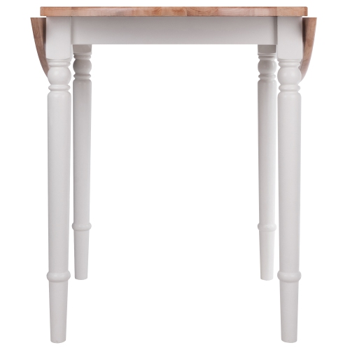 Sorella Round Drop Leaf Table, Natural and White