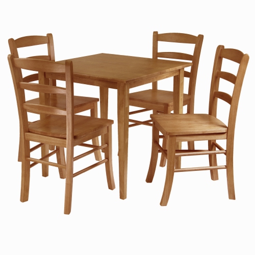 Groveland 3-Pc Dining Table with Ladder-back Chairs, Light Oak