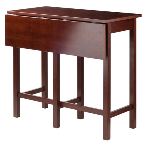 Lynnwood 3-Pc Drop Leaf Table with Ladder-back Counter Stools, Walnut