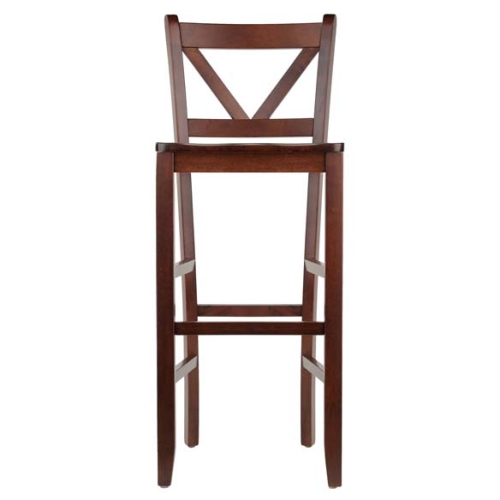 Inglewood 3-Pc High Table with V-Back Bar Stools, Walnut