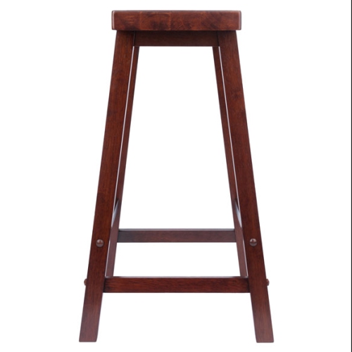 Sally 3-Pc Breakfast Table with Saddle Seat Counter Stools, Walnut
