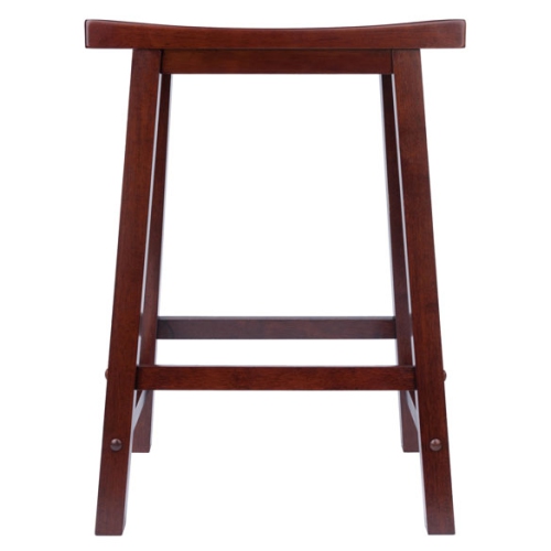 Sally 3-Pc Breakfast Table with Saddle Seat Counter Stools, Walnut