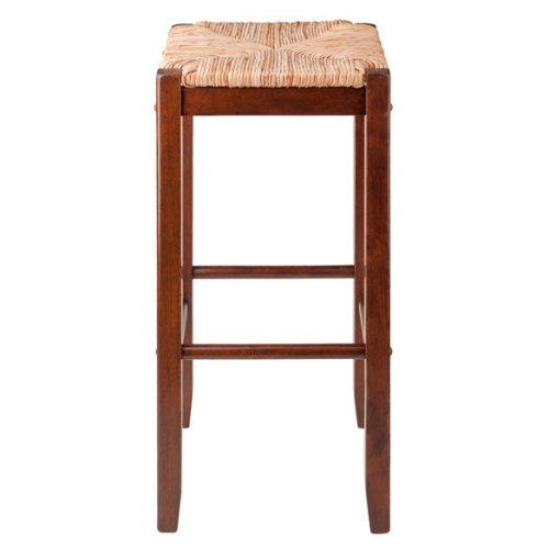 Harrington 3-Pc Drop Leaf High Table with Rush Seat Bar Stools, Walnut