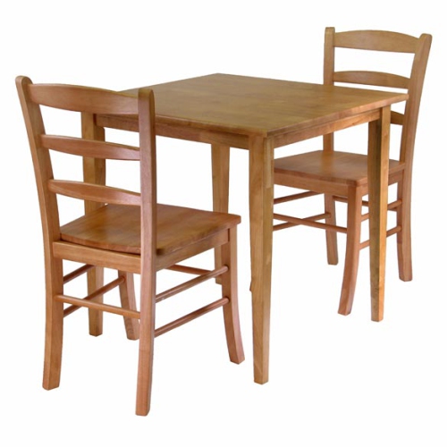 Groveland 3-Pc Dining Table with Ladder-back Chairs, Light Oak
