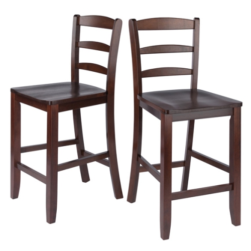 Orlando 3-Pc High Table with Ladder-back Counter Stools, Walnut