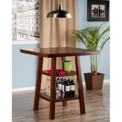 Orlando 3-Pc High Table with Ladder-back Counter Stools, Walnut
