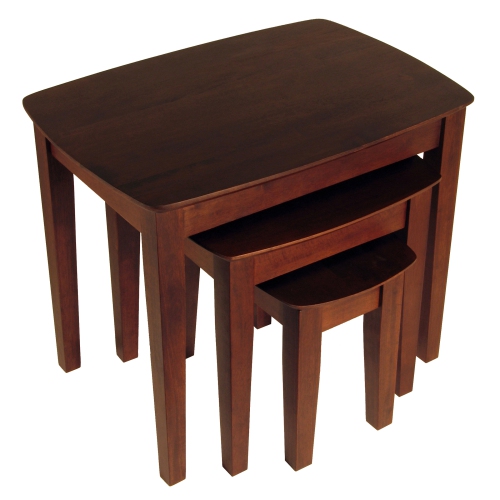 SLICKBLUE  Bradley 3-PC Nesting Table Set, Walnut