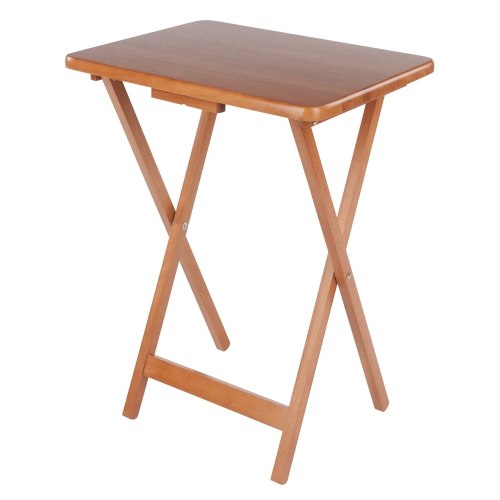 Ensemble de 5 tables à collations Sophia, plateau à abattant, teck