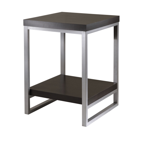 SLICKBLUE  Jared End Table And Espresso In Gray