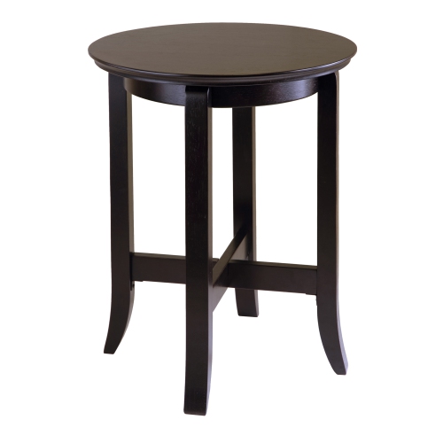 SLICKBLUE  Toby Round Accent End Table, Espresso