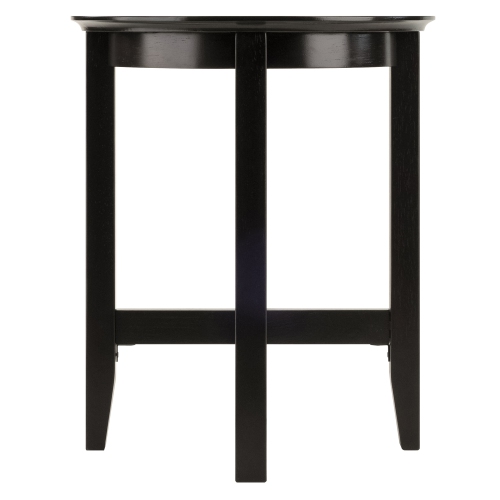 Toby Round Accent End Table, Espresso
