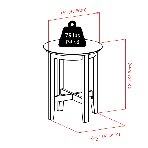 Toby Round Accent End Table, Espresso