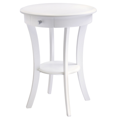 SLICKBLUE  Sasha Round Accent Table In White