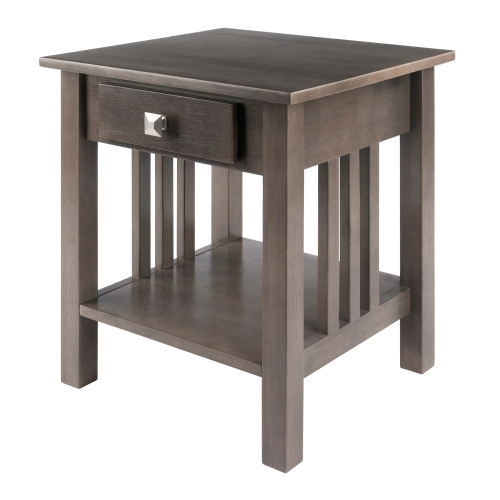 SLICKBLUE  Stafford Accent Table, Oyster In Gray