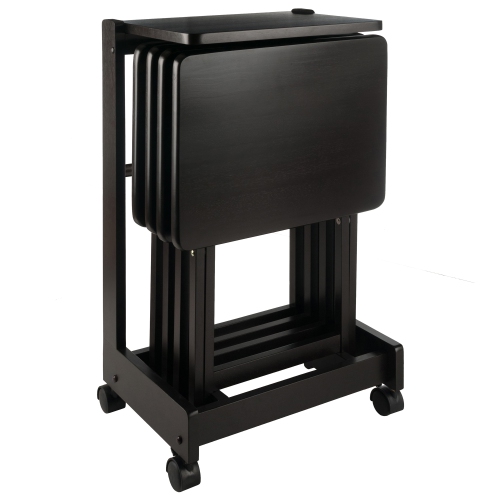 SLICKBLUE  Brienda 5-PC Snack Table Set, Flip Top, Coffee