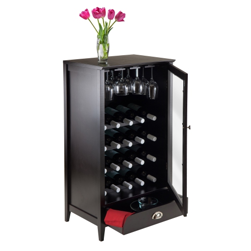 Bordeaux 20-Bottle Wine Cabinet, Espesso